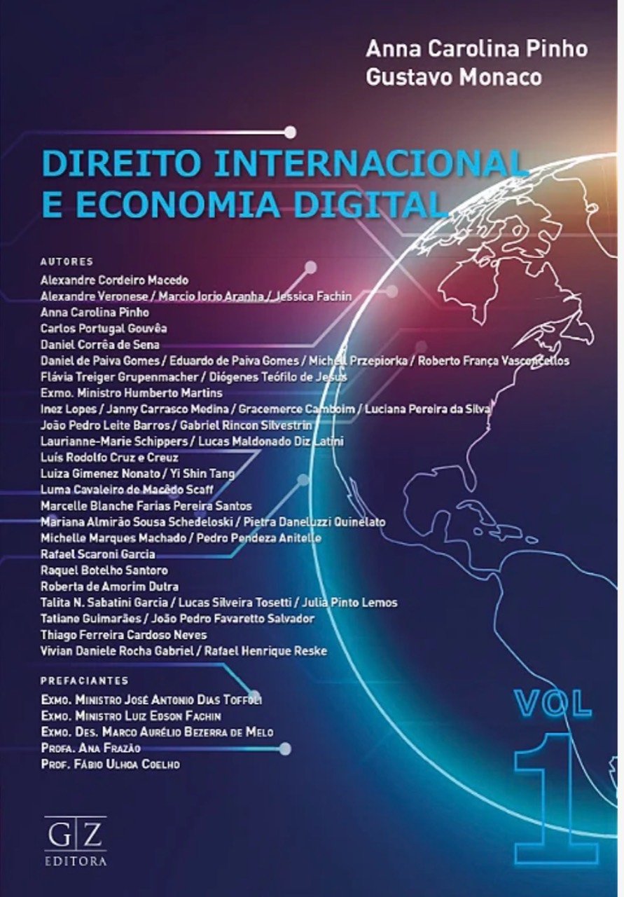 Capa do livro Direito Internacional e Economia Digital Vol. 1, organizado por Anna Carolina Pinho e Gustavo Monaco.