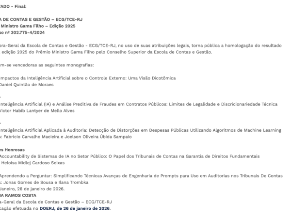 Victor Habib Lantyer conquista 2º lugar no Prêmio Ministro Gama Filho 2025 com estudo sobre IA e fraudes em contratos públicos